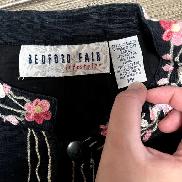 EUC Vintage Bedford Fair Shirt Jacket  Embroidered Florals - Picture 4 of 4